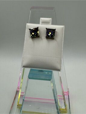 Stainless Steel Aurora Borealis‎ Crystal Earrings NEW